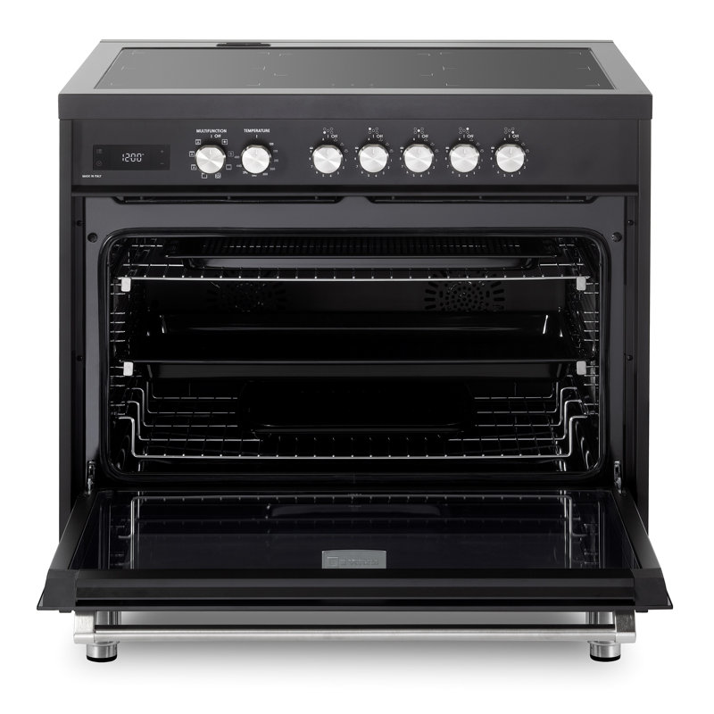 Verona Ultima 36" 5 Burner Single Induction Range Stainless, Matte Black