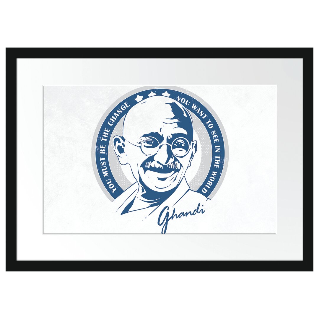 Gerahmtes Poster Ghandi Light