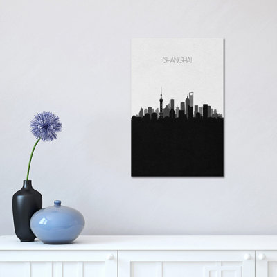 Shanghai, China City Skyline by Ayse Deniz Akerman - Wrapped Canvas Print