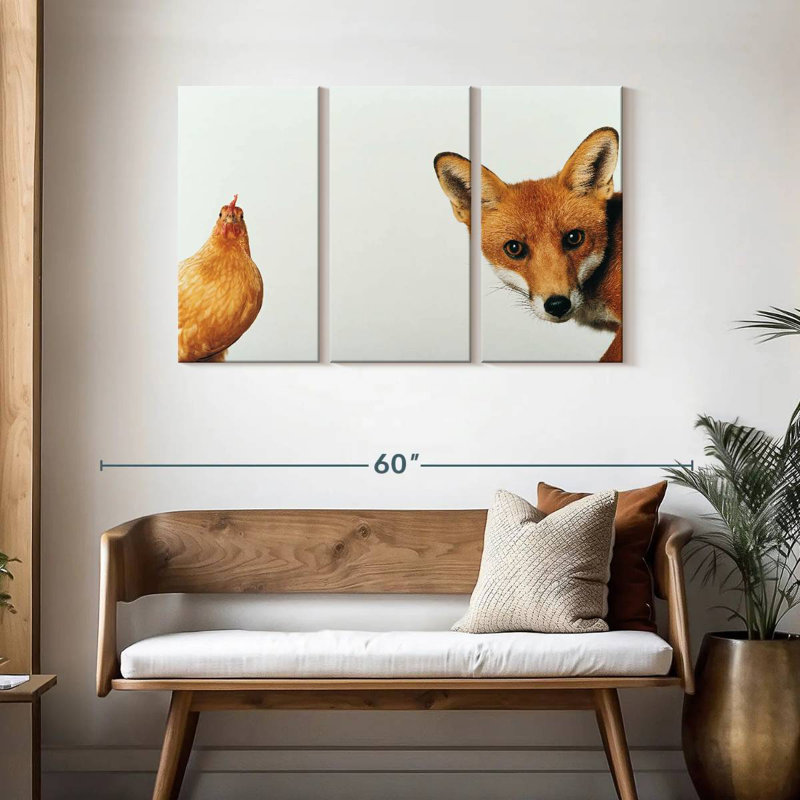 Brampt Chicken And Fox, 28" H x 45" W