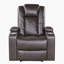 Fauteuil inclinable électrique en similicuir de 36 po Yehudah avec appui-tête réglable, rangement latéral et ports de charge USB intégrés