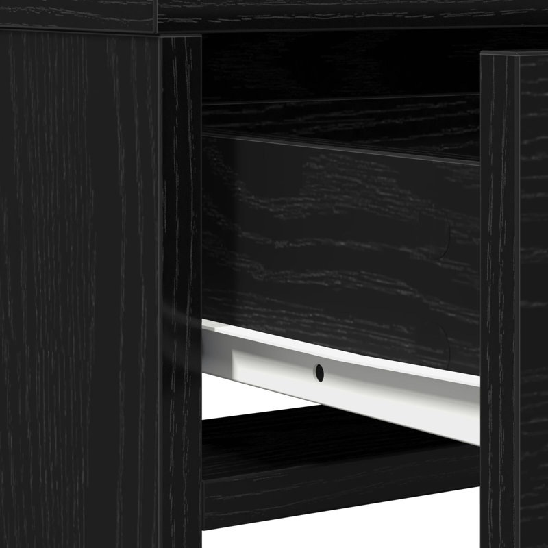 Engineered Wood With Veneer 50 X 41 X 135 Cm, Black Oak