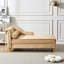 Chaise longue en velours kaki avec grande capacité de rangement - siège confortable, pieds en métal doré, installation simple-133044550