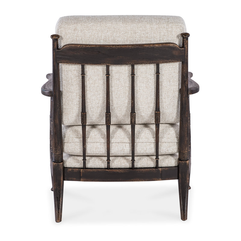 Prairie Beige Upholstered Chair with Black Spindle Arms
