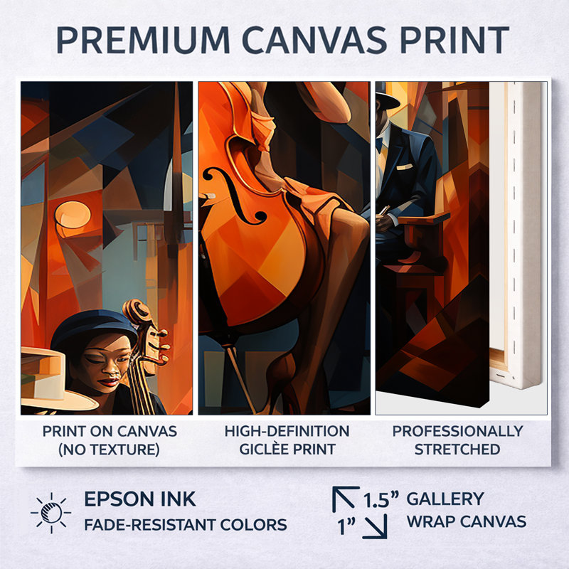 Reproduction d'art sur toile Hundson Jazz Harlem Renaissance V - African American, Cadre photo unique, H 40 po x l 30 po