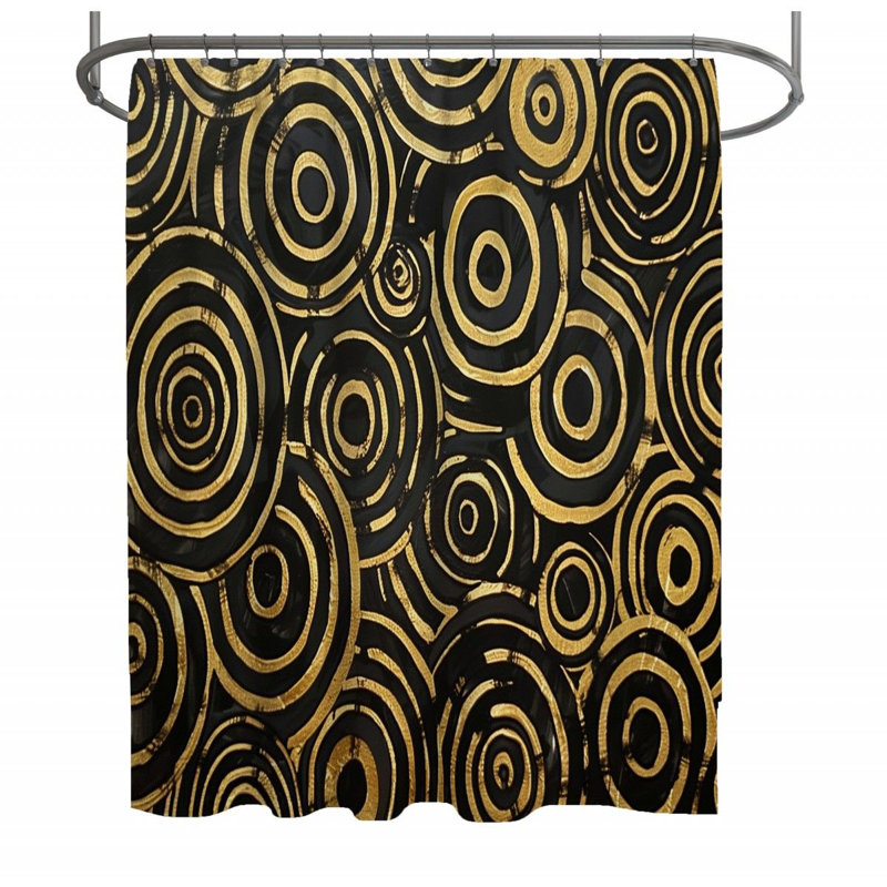 Delmaro Abstract Shower Curtain, 93"H x 70"W