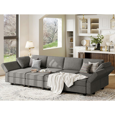 Kimbrel Modular Sectional Sofa Modular Sleeper Couch Convertible Sectional Sofa Bed Set Oversized Couch Reversible Chaise
