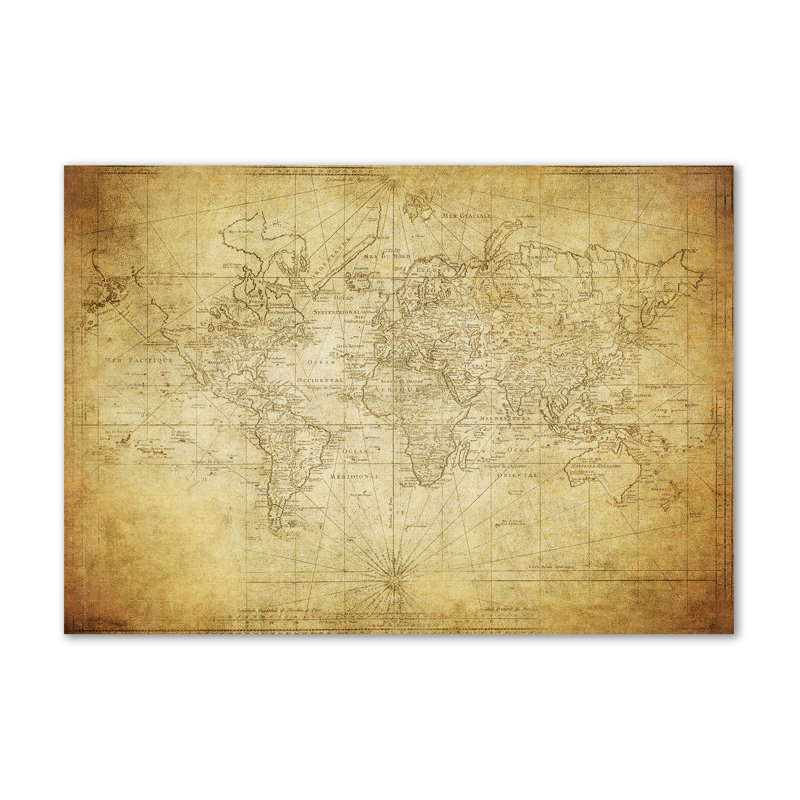 Old Map Of The World - Wrapped Canvas Print