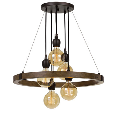Kreamer 5 - Light Wagon Wheel Chandelier