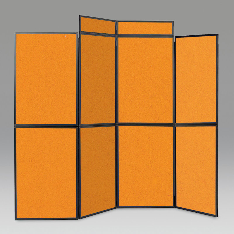 BusyFold Free-Standing Bulletin Board 220cm H x 280cm W, Orange