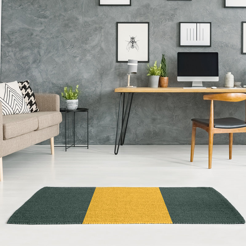 Tapis de salle de football à rayures green bay, Rectangle 3 pi x 5 pi