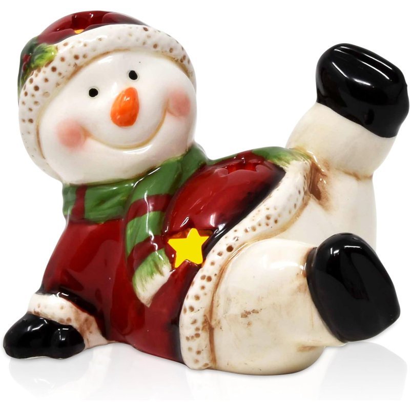 Ensemble de 4 mini-figurines de bonhomme de neige décoratives de Noël