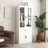 White 2-Drawer Bookcase With Glass Doors-869916058