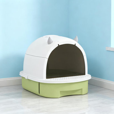 Green  Cat Litter Box with Lid