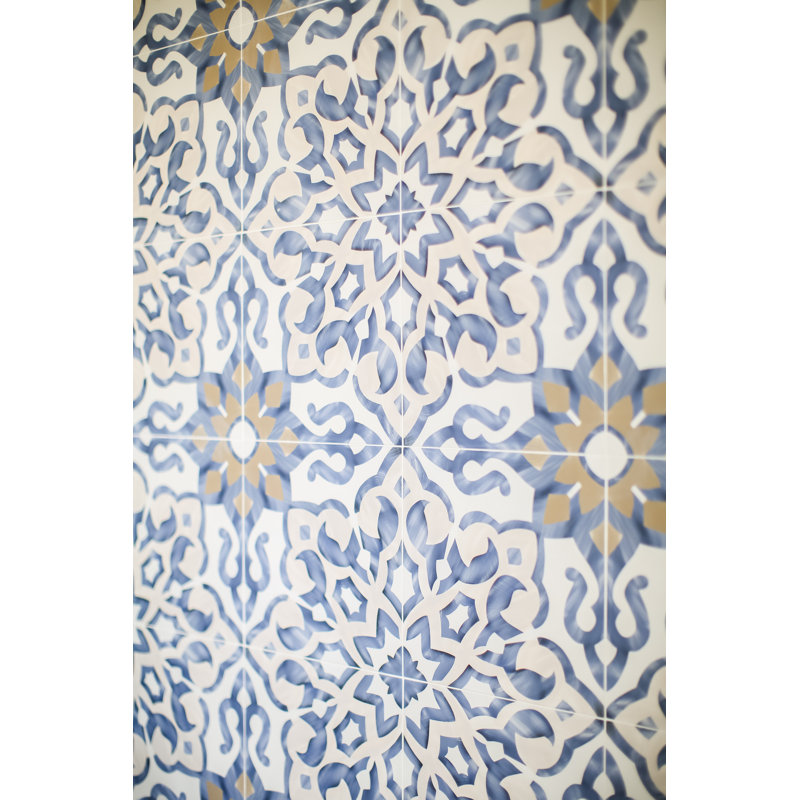 Villa Azul 10" x 10" Porcelain Spanish/Moroccan Singular Tile, Blue