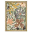 "Motif floral coloré, fleurs vibrantes botaniques rustiques, décoration murale encadrée or"-108570944