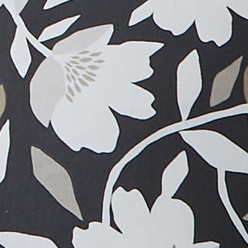 Luna Floral Square Throw Cushion, Black