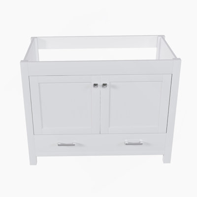 42'' Bathroom Vanity Without Sink ,Multi-Functional Bathroom Cabinet With Doors And Drawer,And MDF Board (Only Base)