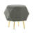 Ottoman In Gold Metal And Green Fabric With Storage-364249820