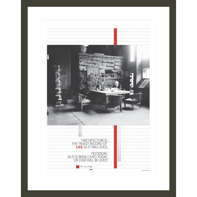 Architecture is by Frank Lloyd Wright - Framed Giclee Print, 29.5" H x 23.21" W