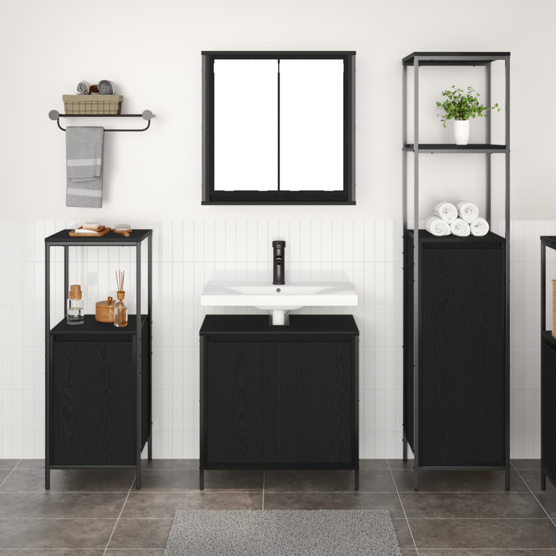 Bathroom Furniture Suite, Black Oak