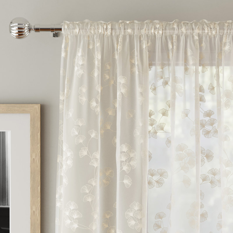 Molesley Sheer Curtain Single Panel, 56 W x 73 D cm, Cream