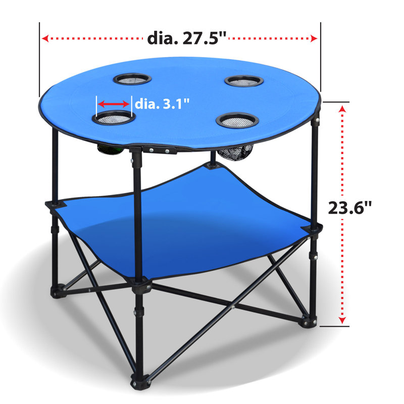 Table de camping pliante en plastique, H 29 po x l 30 po x p 30 po