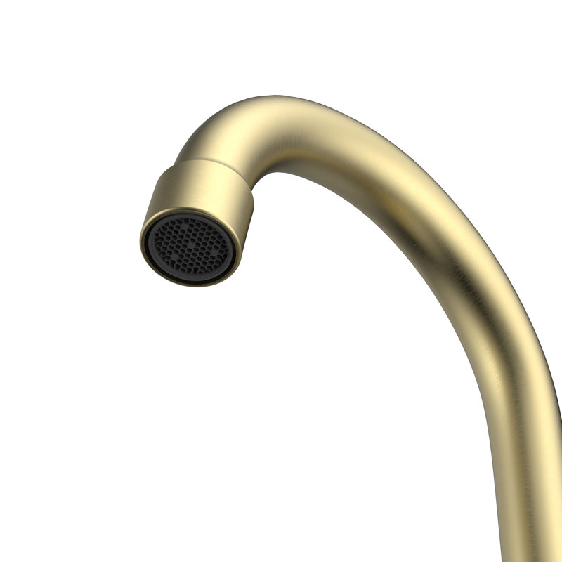 Robinet de salle de bain à 2 poignées avec ensemble de drain Alamo inclus en nickel brossé, Or brossé