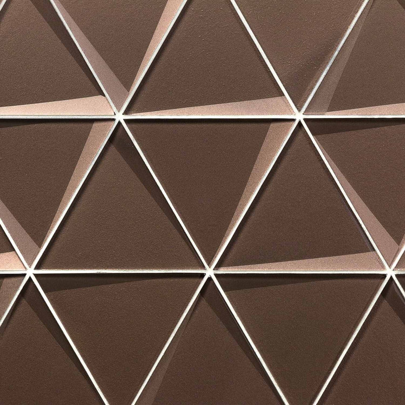 Remington 6” Triangle 3D Glass Mosaic Tile, Bronze