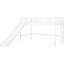 Lit mezzanine bas blanc avec glissade verticale et amusante - Option décorative spacieuse de taille simple détachable en pin conçue pour le plaisir à long terme, conception d'espace, amovible-288788119-288788116