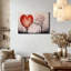 Artistic Heart & Floral Canvas Wall Art, For Valentine's Day Gift & Playful Bedroom Decor, Tree Living Room Wall Decoratio, Framed Poster Prints-1542477474