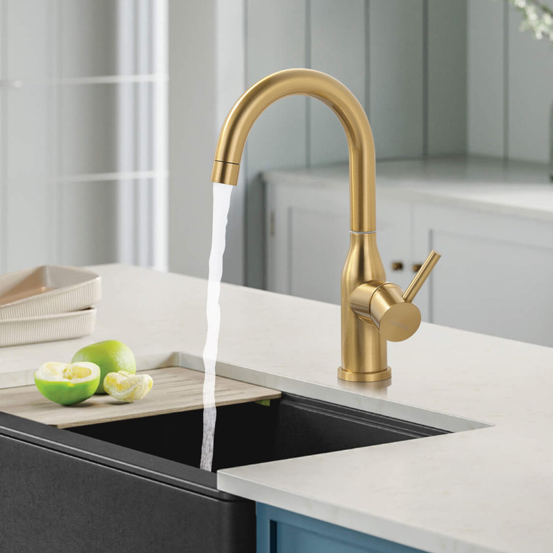 Single Hole Bathroom Faucet Single Handle Bar Faucet, Gold