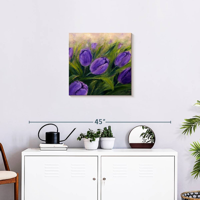 Harnek Dark Purple Tulips, 20'' H x 20'' W