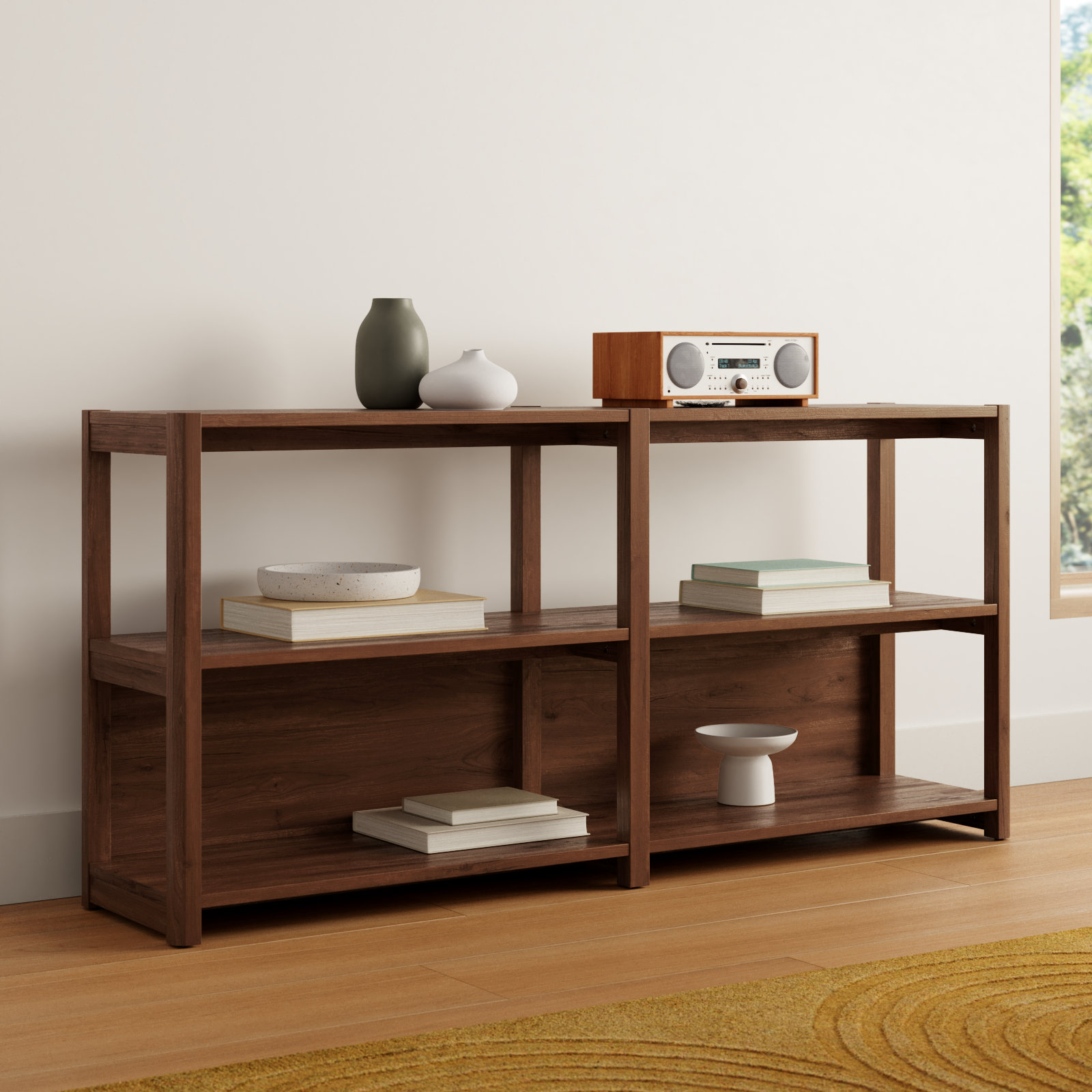 Versa 70" Acacia Bookcase, Walnut
