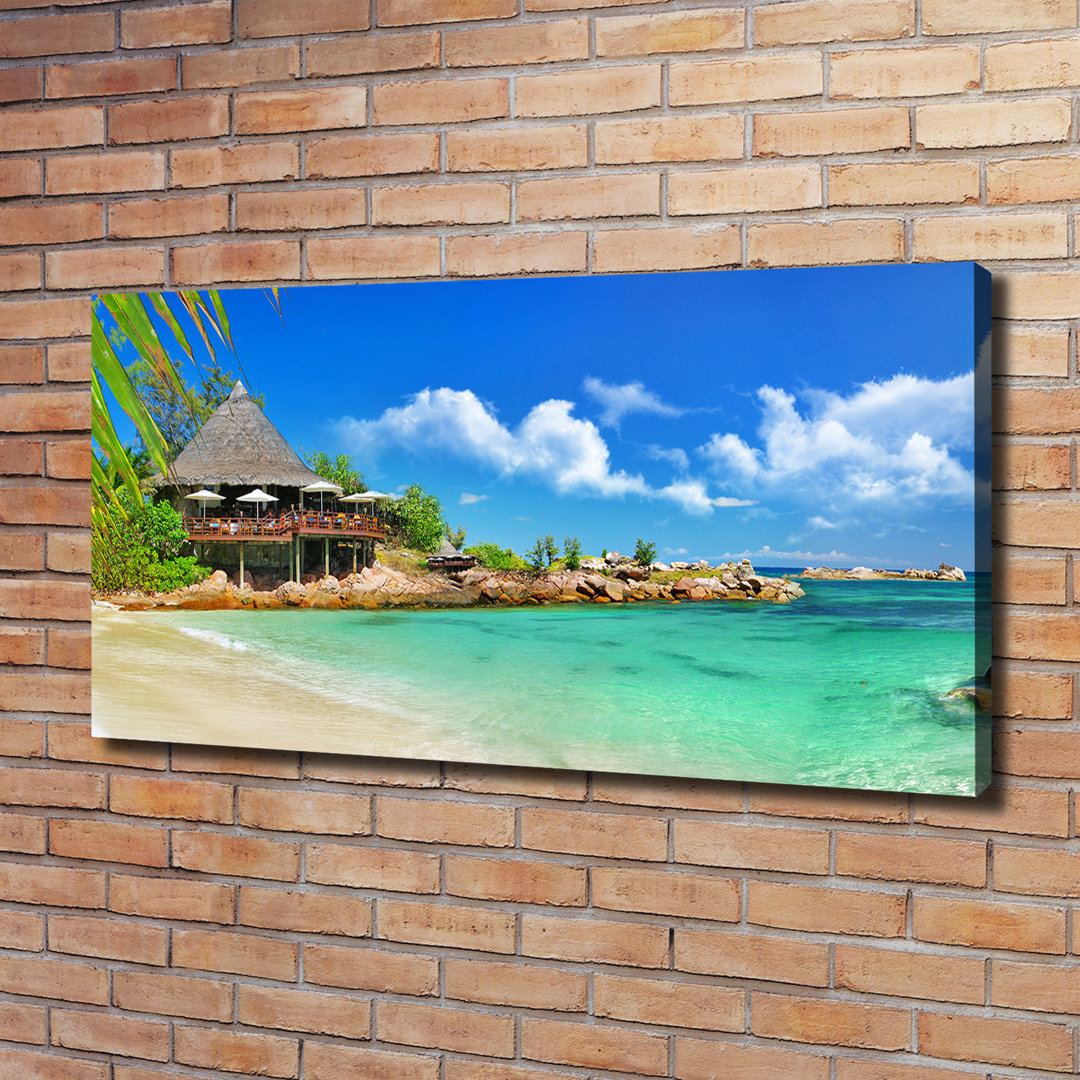 Leinwanddruck - Wandkunst - Drucke auf Leinwand - 100X50 Bildmotiv: Seychellen Strand