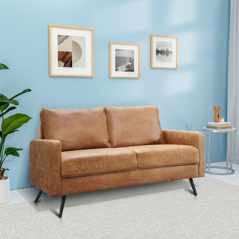 Canapé Cranford, Microfibres brunes, H 33 po x l 57 po x P 31 po