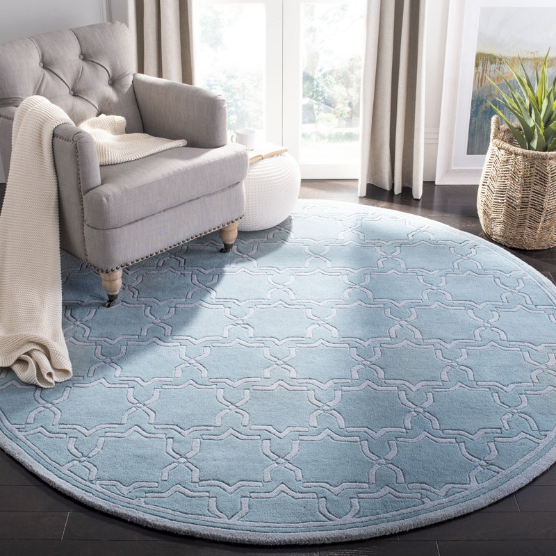 Carolene Hand Tufted Wool Geometric Rug, Round 7'