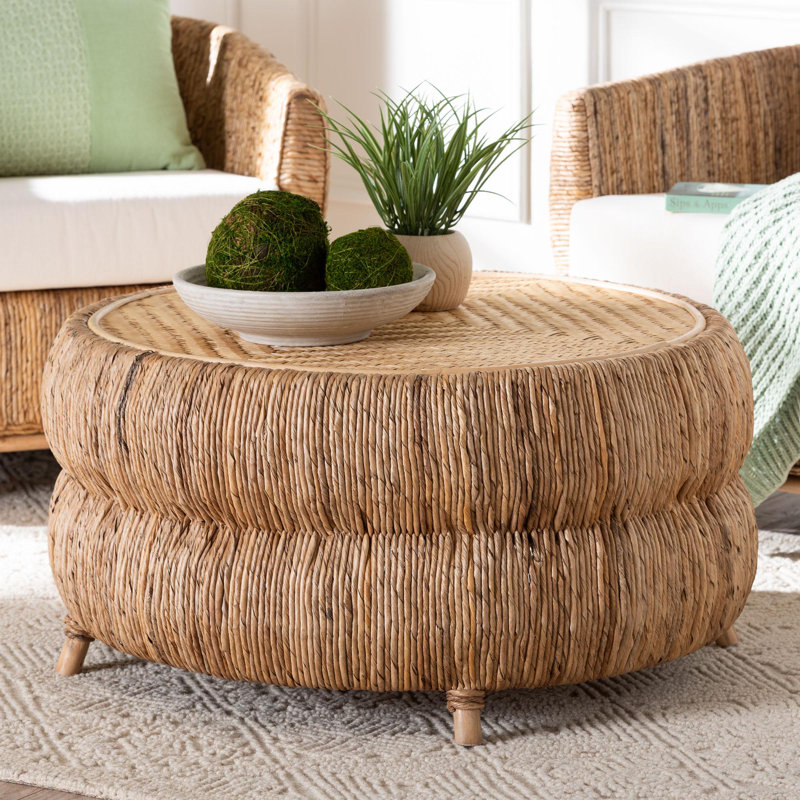 Table basse en rotin et en ruppie maritime Bali & Pari Roma