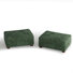 Repose-pieds rembourré rectangulaire en chenille vert, partie modulaire pour canapé modulaire