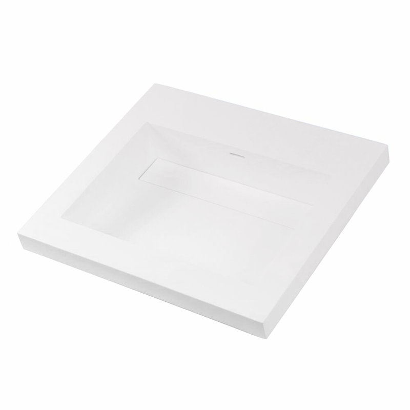 Kubista 24'' W Single Vanity Top, Gloss White, 0 Hole