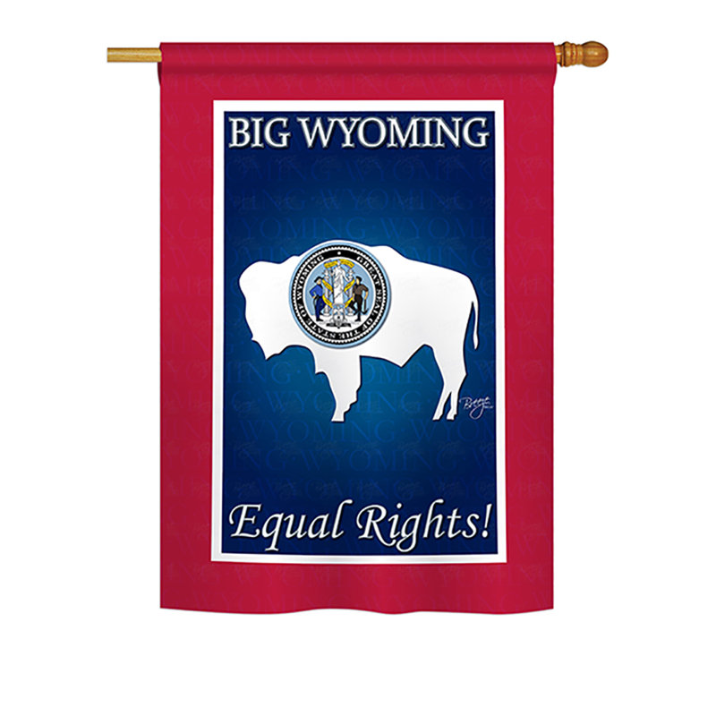 Drapeau de maison en polyester à 2 côtés US State, H 40 po x l 28 po, Wyoming