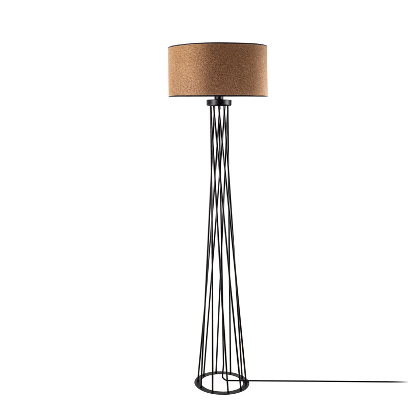 Mazee 68.9'' Black Traditional Floor Lamp, Brown