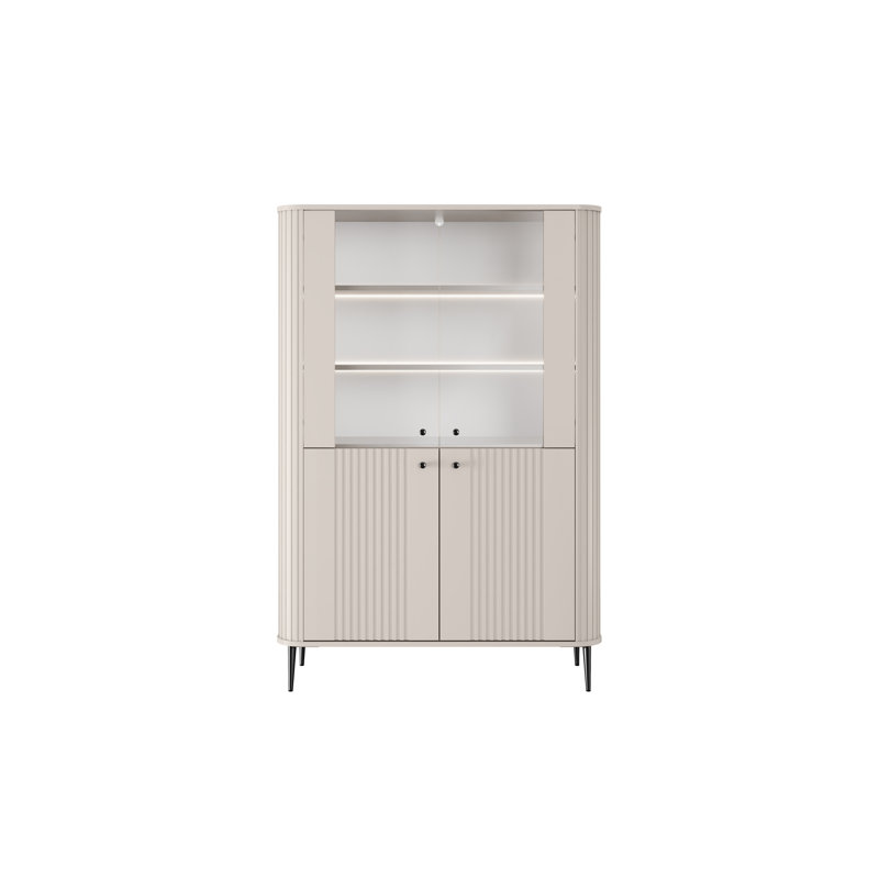Display Cabinet, Black/Beige