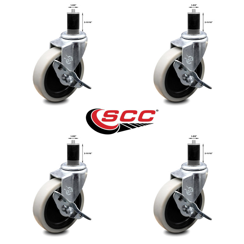 Thermoplastic Caster with Brake