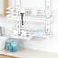 Serviteur de douche au-dessus de la porte - Organisateur de douche réglable à 5 niveaux avec porte-brosses à dents et crochets, étagère de rangement antirouille pour salle de bain, support de rangement peu encombrant-1492367270