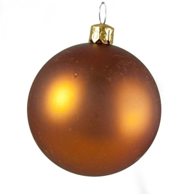 Ball Ornament, Copper Orange Satin, 4cm H x 4cm W x 4cm D
