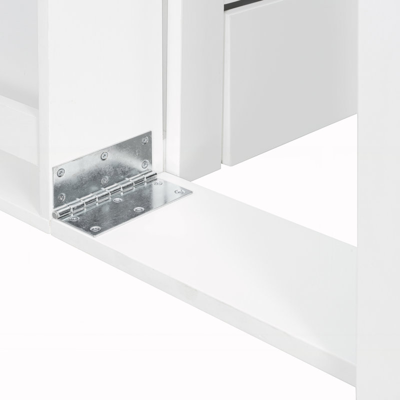 Grand lit de jour avec bureau amovible, Blanc, Grand lit