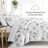 Down Alternative Magnolia Grey Patterned Comforter Set-1333801406