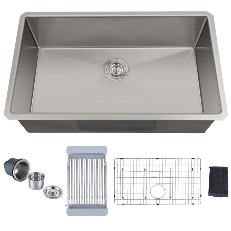32'' L Undermount Single Bowl Stainless Steel Kitchen Sink