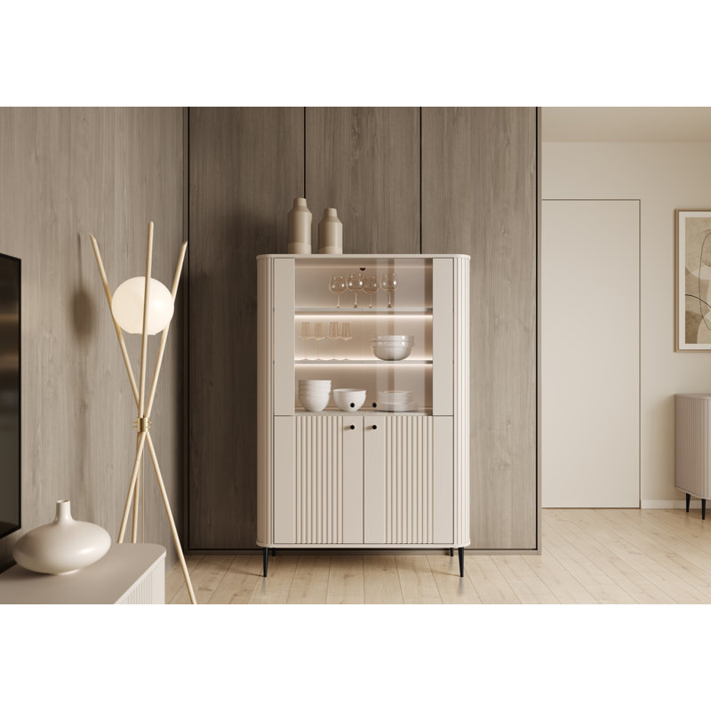Display Cabinet, Black/Beige